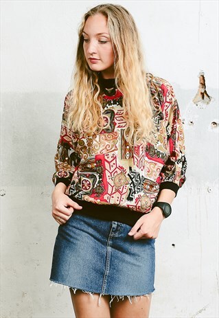 VINTAGE 90S ROYAL PRINT BLOUSE