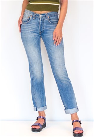 VINTAGE RETRO BLUE 501 FIT LEVI'S JEANS DENIM