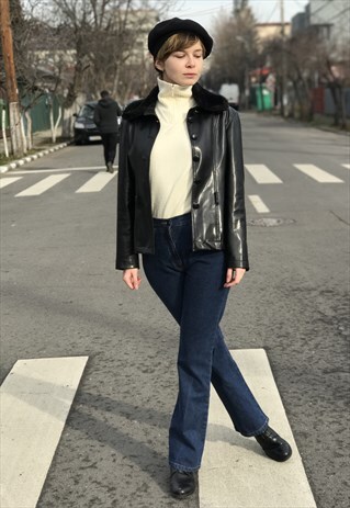 90S FAUX LEATHER JACKET