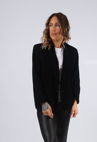CORDUROY BLAZER JACKET CORD VINTAGE PETITE UK 14 (K9ED)