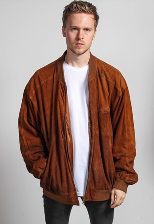 VINTAGE OVERSIZED SUEDE BOMBER JACKET