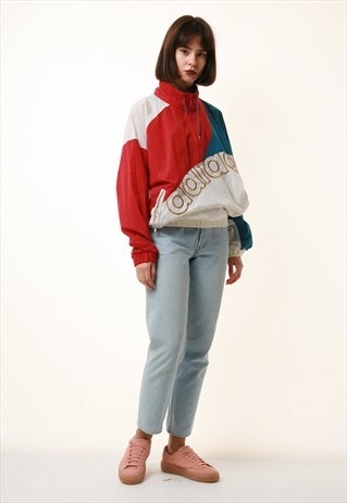 90S VINTAGE ADIDAS SHELL 1/4 ZIP JACKET 16102