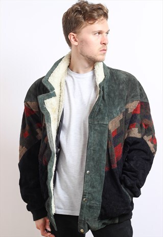 VINTAGE AZTEC FLEECE LINED JACKET
