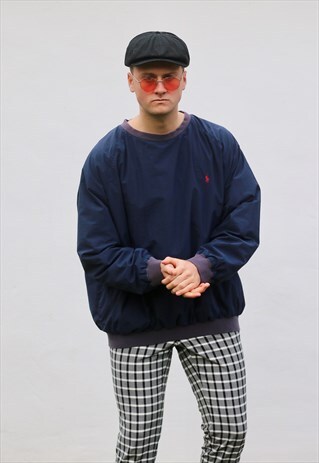 RALPH LAUREN USA NAVY BLUE WINDBREAKER SWEATSHIRT