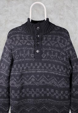 Vintage Calvin Klein Patterned Knit Jumper Wool Fairisle