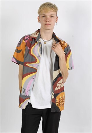 VINTAGE PAUL SMITH ABSTRACT CRAZY PATTERNED JAZZY SHIRT
