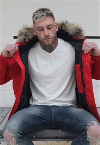 MAXXIE CROPPED PARKA JACKET RED