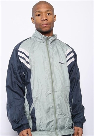 VINTAGE ADIDAS SILVER CHEST LOGO JACKET