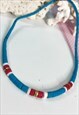 70'S TURQUOISE BEADED BEACHY NECKLACE