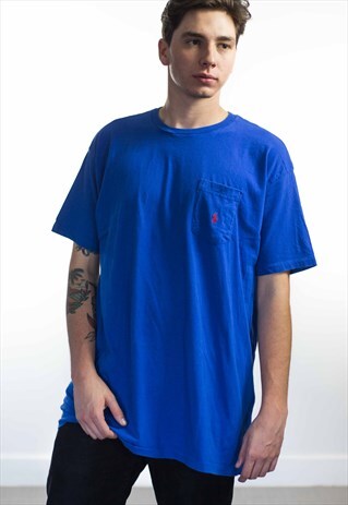 VINTAGE POLO RALPH LAUREN LOGO T-SHIRT 90S L 8