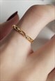 DAINTY ADJUSTABLE CHAIN RING, GOLD ON 925 SILVER