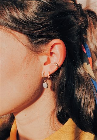 CRYSTAL HOOPS - SILVER & OPAL