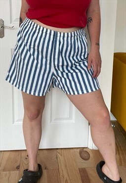 True Vintage Striped Shorts 1980s 80s Plus Size Stripey 