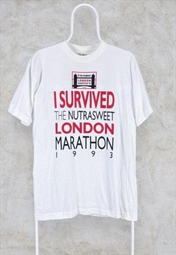 Vintage 1993 London Marathon Souvenir Single Stitch T Shirt 
