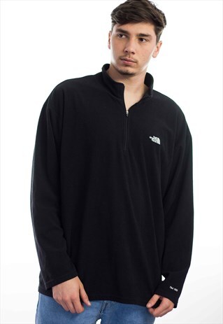 VINTAGE NORTH FACE LOGO 1/4 ZIP SWEATSHIRT JUMPER XXL 12.1