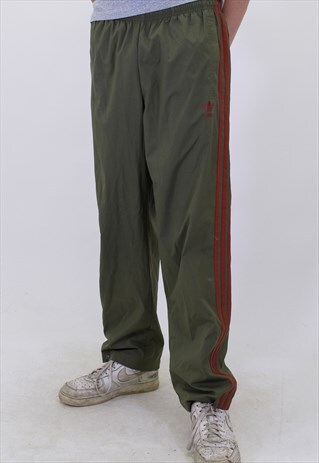 VINTAGE ADIDAS JOGGERS TRACKSUIT BOTTOMS IN GREEN MEDIUM