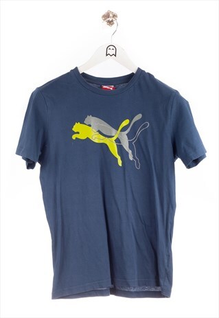 Vintage puma  Blue Logo Print T-Shirt