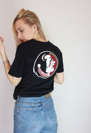 VINTAGE 90S ADIDAS FLORIDA STATE BLACK T-SHIRT UNISEX