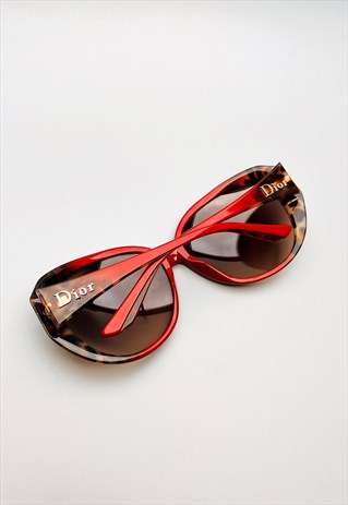 Christian Dior Sunglasses Round Oversized Red Brown Panther1