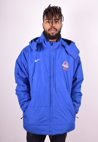NIKE MENS VINTAGE PADDED JACKET XL BLUE 90'S