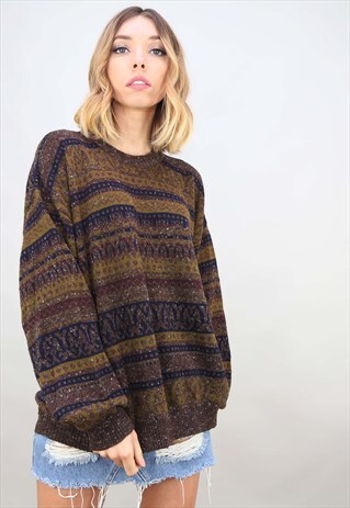 VINTAGE OVERSIZED PATTERNED JUMPER