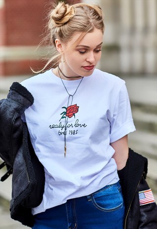 OVERSIZED ROSE PRINT TEE
