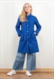 Vintage 70's French Chore Work Coat in Blue
