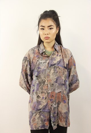 VINTAGE PATTERNED PURPLE SHIRT