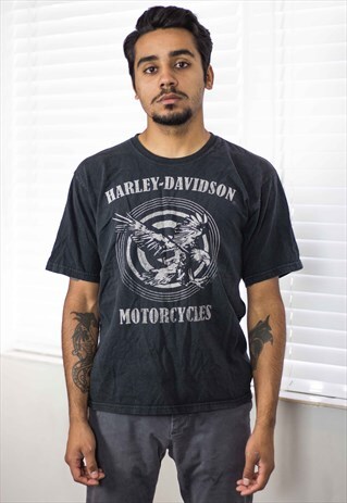 VINTAGE HARLEY DAVIDSON T-SHIRT LOGO M 7.4