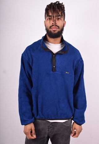 WOOLRICH MENS VINTAGE FLEECE JUMPER XL BLUE 90'S