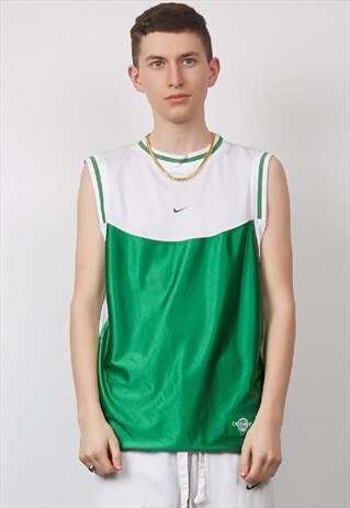 VINTAGE 90'S NIKE GREEN/ WHITE MESH VEST