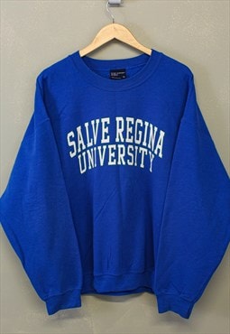 Vintage MV Sport Varsity Sweatshirt Blue With Printed Logo