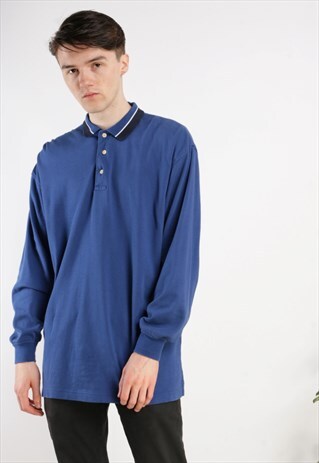 VINTAGE TOMMY HILFIGER POLO SHIRT BLUE Z517