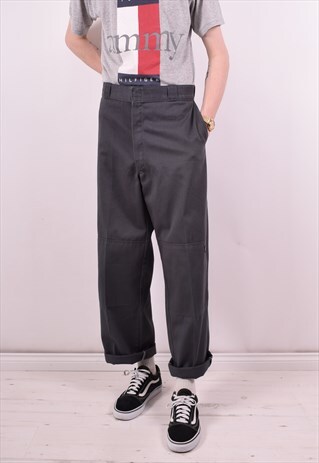 MENS VINTAGE TROUSERS W36 L32 GREY 90S