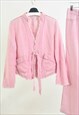 VINTAGE 00S LINEN SUIT IN LIGHT PINK