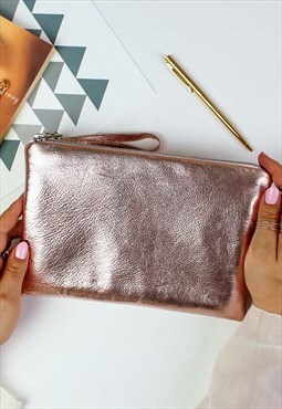 asos rose gold clutch