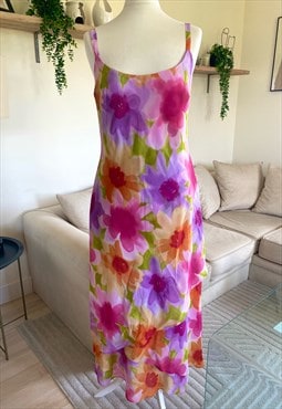 90's Floral Print Long Dress