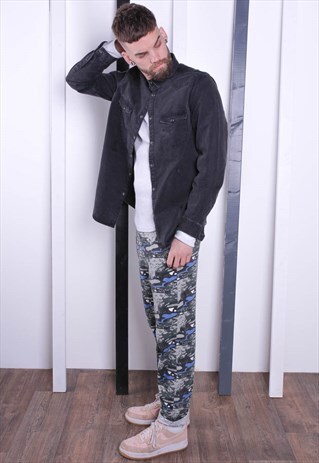 VINTAGE 90S PATTERNED CRAZY PRINT TROUSERS. UNISEX. GYM