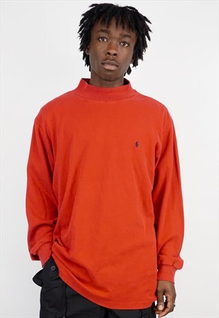 VINTAGE 90'S POLO RALPH LAUREN ROLL NECK SWEATSHIRT