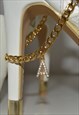 CRYSTAL INITIAL GOLD CHAIN ANKLET
