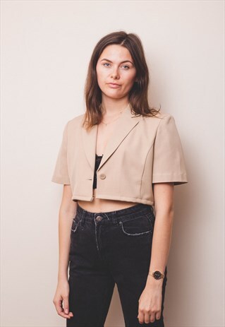 SHORT SLEEVE BEIGE BLAZER