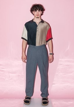 90's Vintage skater fit classy trousers in dark slate grey