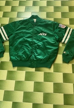 Vintage 90s Starter NFL New York Jets Satin Bomber Jacket