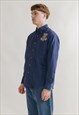VINTAGE WRANGLER BLUE LONG SLEEVE COTTON SHIRT MEN M