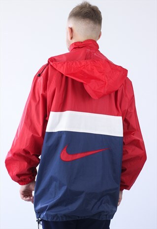 VINTAGE MENS BIG LOGO ANORAK WATERPROOF WINDBREAKER JACKET