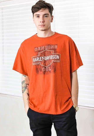 VINTAGE DALE'S HARLEY-DAVIDSON T-SHIRT LOGO 90S L 7.6