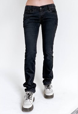 Vintage Y2k 571 Slim Fit Low Waist Corduroy Jeans in Black