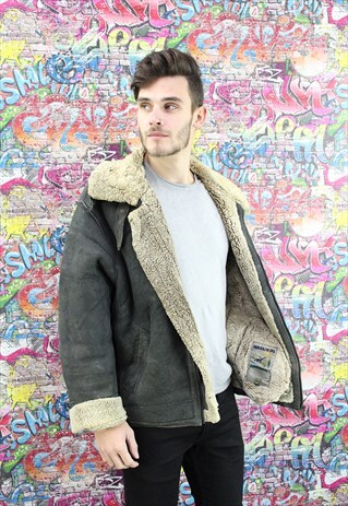 VINTAGE AVIATOR/FLYING JACKET. SHEARLING SHEEP SKIN. UNISEX.
