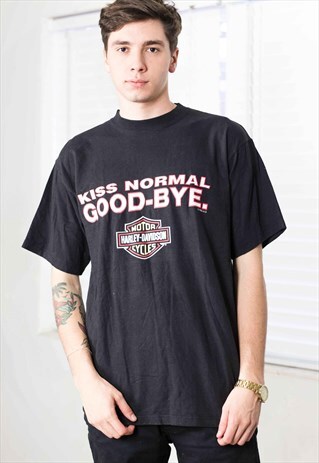 VINTAGE HARLEY-DAVIDSON T-SHIRT LOGO 90S L 8.0