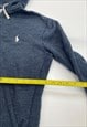 VINTAGE 90S RALPH LAUREN EMBROIDERED BLUE ZIP UP HOODIE